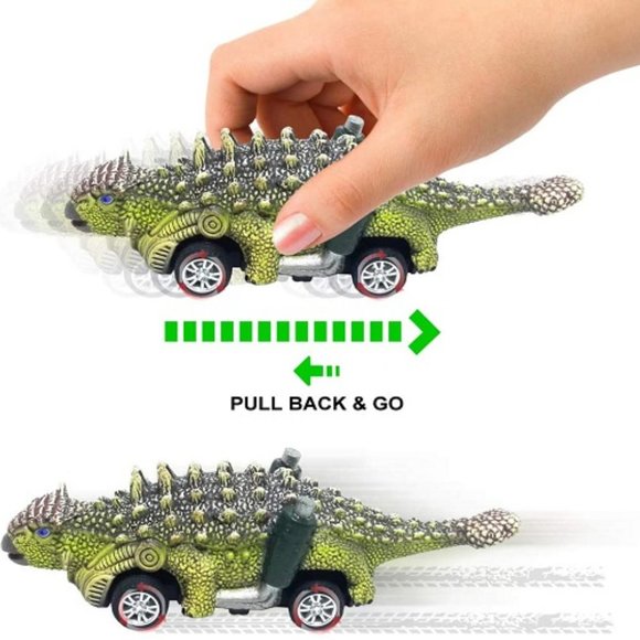 DINOSAUR PULLBACK TOY CARS 6 Pack 5 Inch Each Toddler Toys Gifts T-Rex & More - Picture 4 of 7